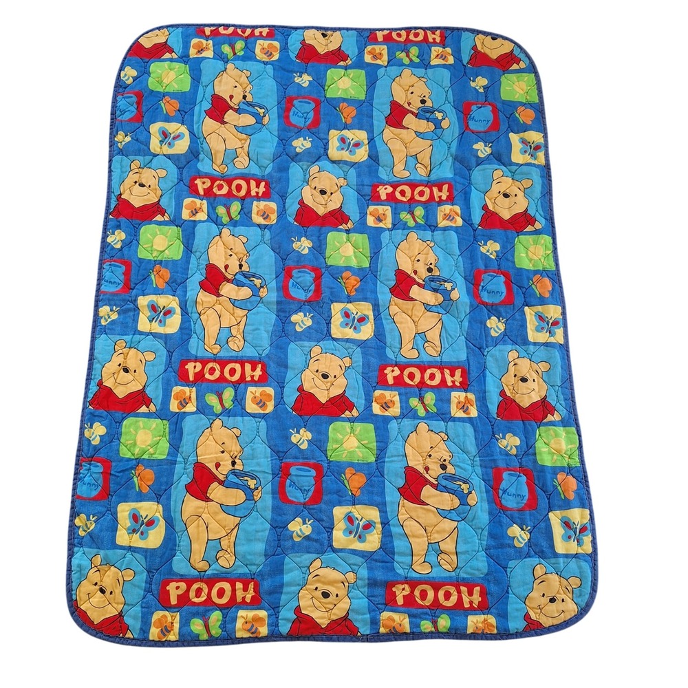 Winnie the Pooh Vintage Baby Crib Nursery Quilted Toddler Blanket 54x39